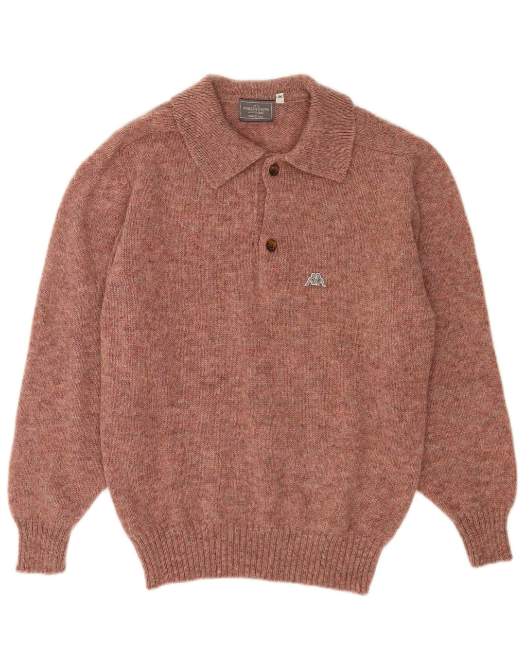 Kappa Mens Polo Neck Jumper Sweater Medium Red Flecked Wool