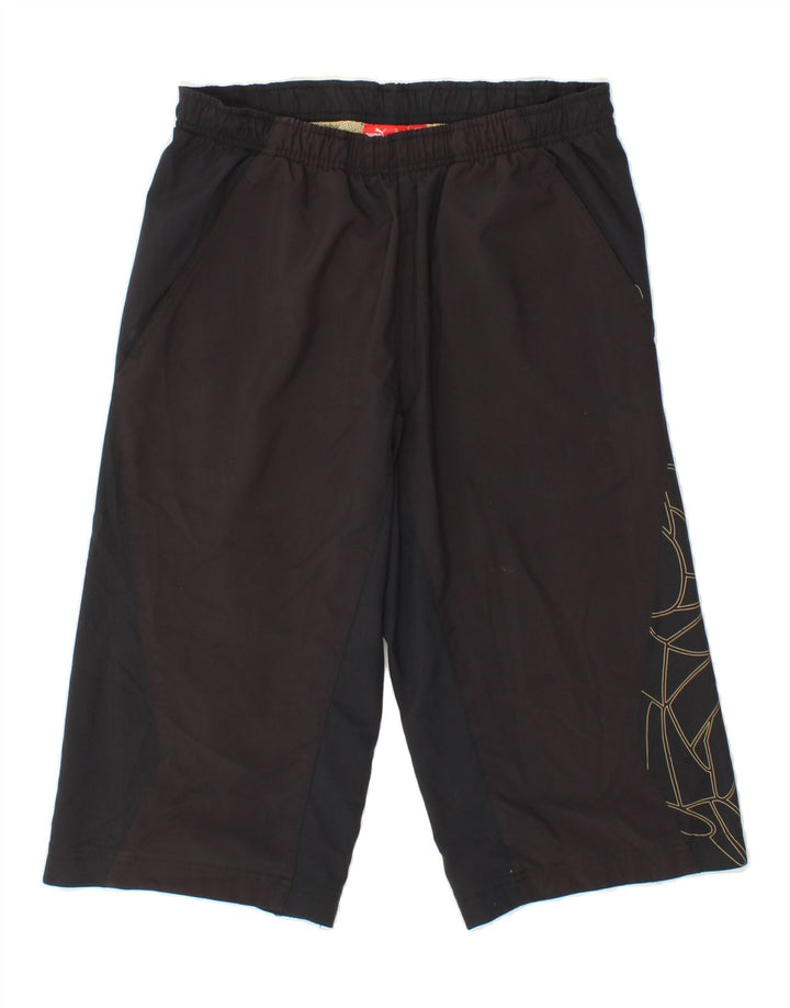 PUMA Mens Graphic Bermuda Sport Shorts Small Black Polyester Vintage Puma and Second-Hand Puma from Messina Hembry 