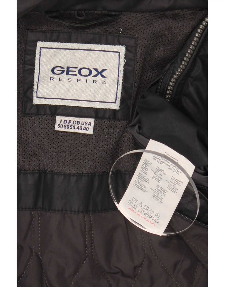 Geox Mens Bomber Jacket UK 40 Large Black Cotton