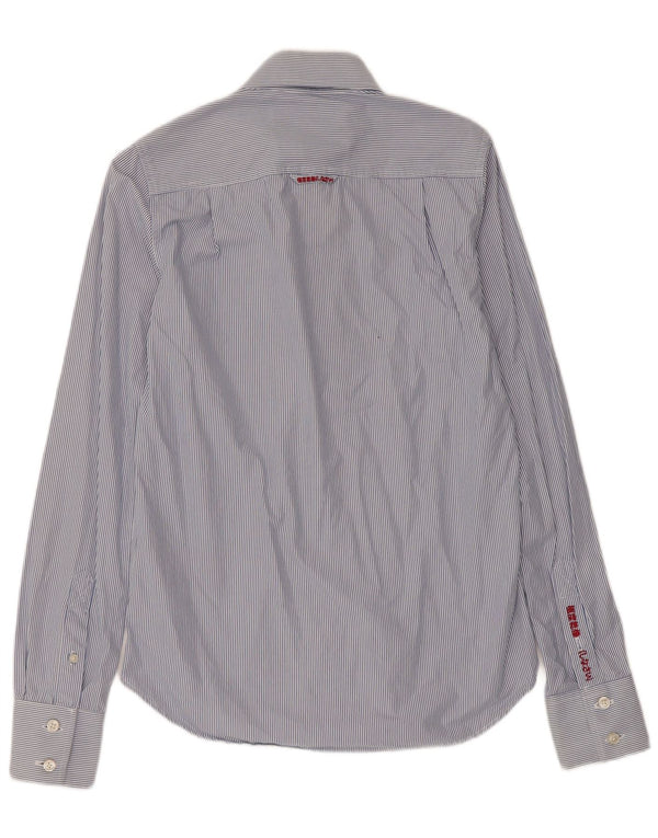 Superdry Mens Shirt Small Blue Pinstripe Cotton