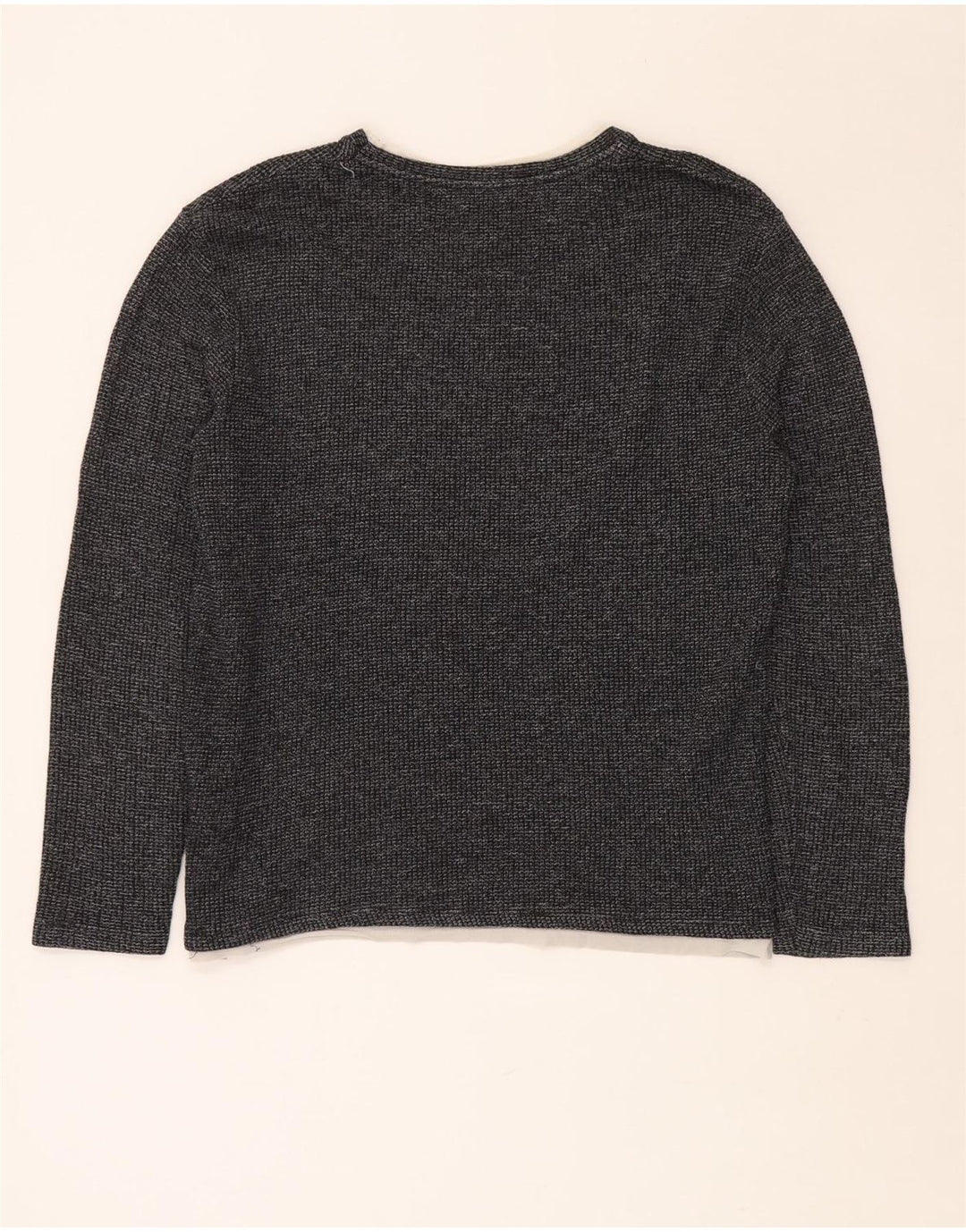 ZARA Mens Crew Neck Jumper Sweater Medium Black Flecked Cotton