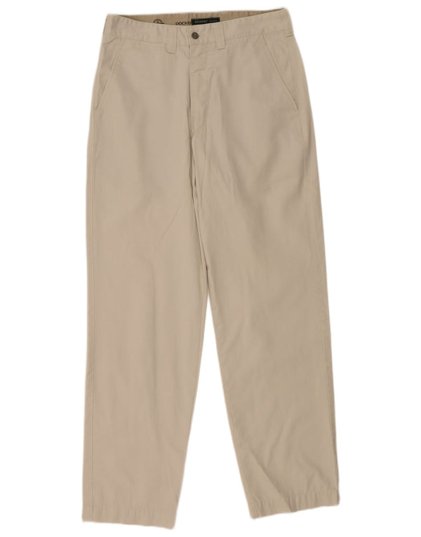 DOCKERS Mens Khakis Straight Chino Trousers W31 L32 Beige Cotton