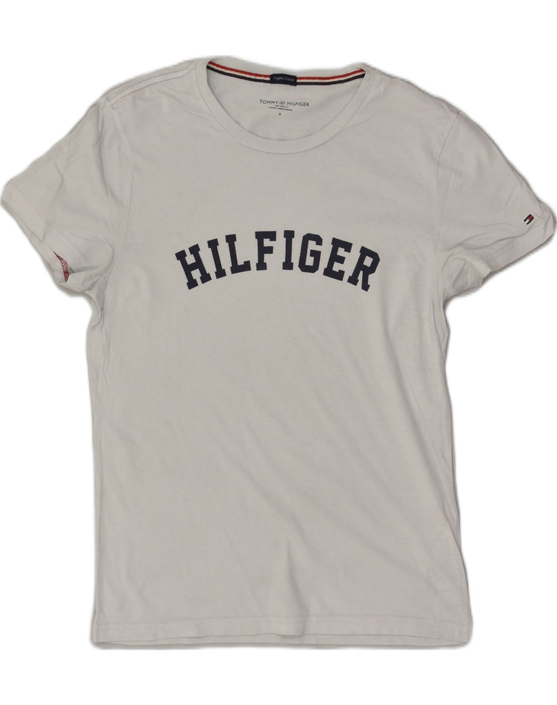 TOMMY HILFIGER Mens Graphic T-Shirt Top Small White Cotton | Vintage Tommy Hilfiger | Thrift | Second-Hand Tommy Hilfiger | Used Clothing | Messina Hembry 