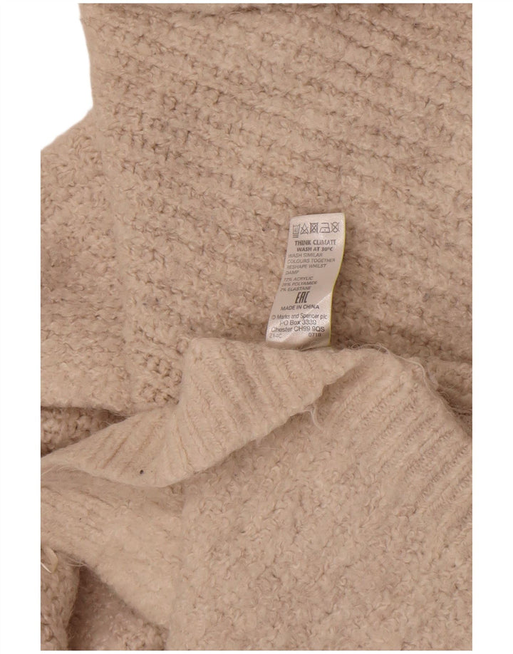 Marks & Spencer Womens Longline Cardigan Sweater UK 12 Medium Off White