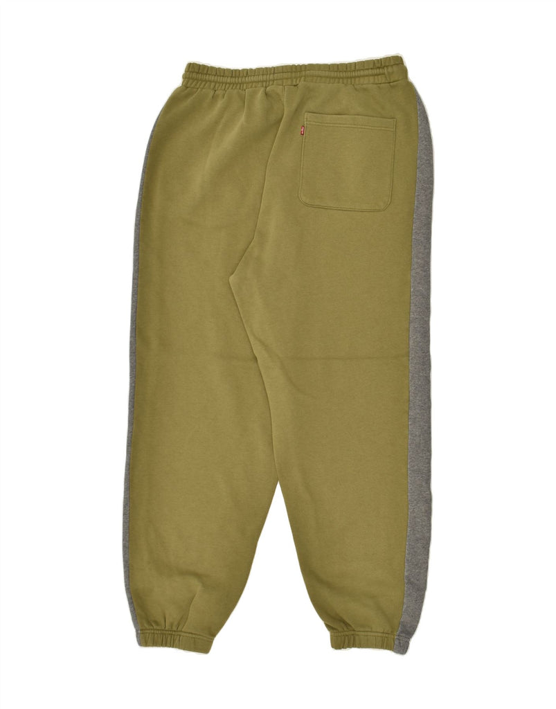 LEVI'S Mens Tracksuit Trousers Joggers Large Khaki Colourblock Cotton | Vintage Levi's | Thrift | Second-Hand Levi's | Used Clothing | Messina Hembry 