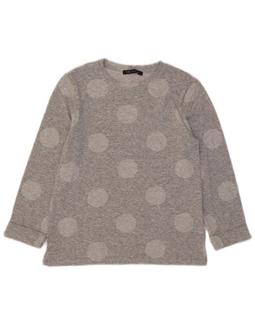 Marks & Spencer Womens Top 3/4 Sleeve UK 8 Small Grey Geometric Polyester