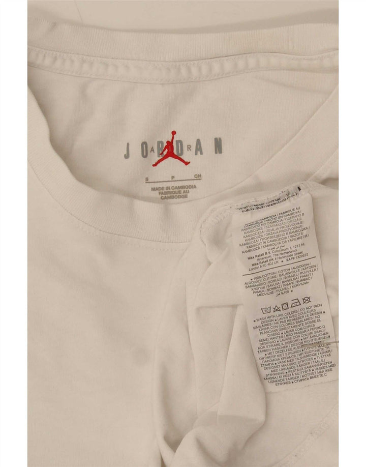 Jordan Mens Regular Graphic T-Shirt Top Small White Cotton