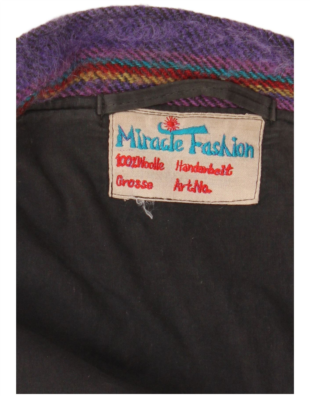 Vintage Mens Duffle Coat UK 40 Large Purple Striped