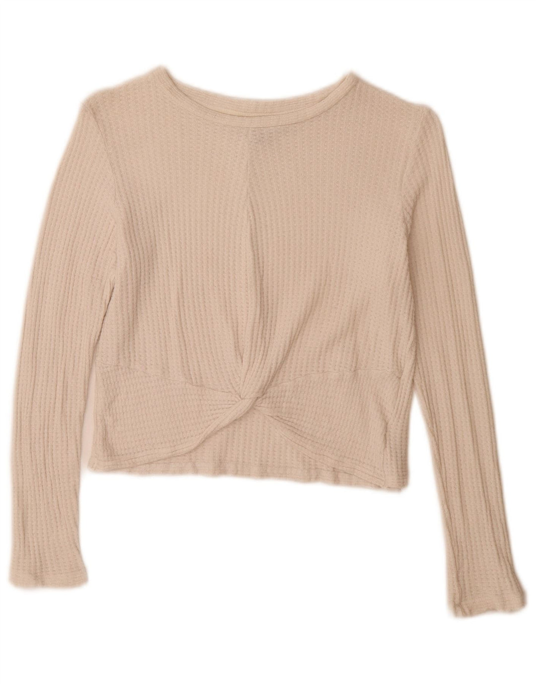 Topshop Womens Crop Top Long Sleeve UK 8 Small  White Viscose