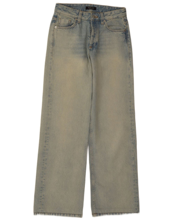 Massimo Dutti Womens High Rise Wide Leg Jeans EU 34 2XS W24 L31 Blue Cotton