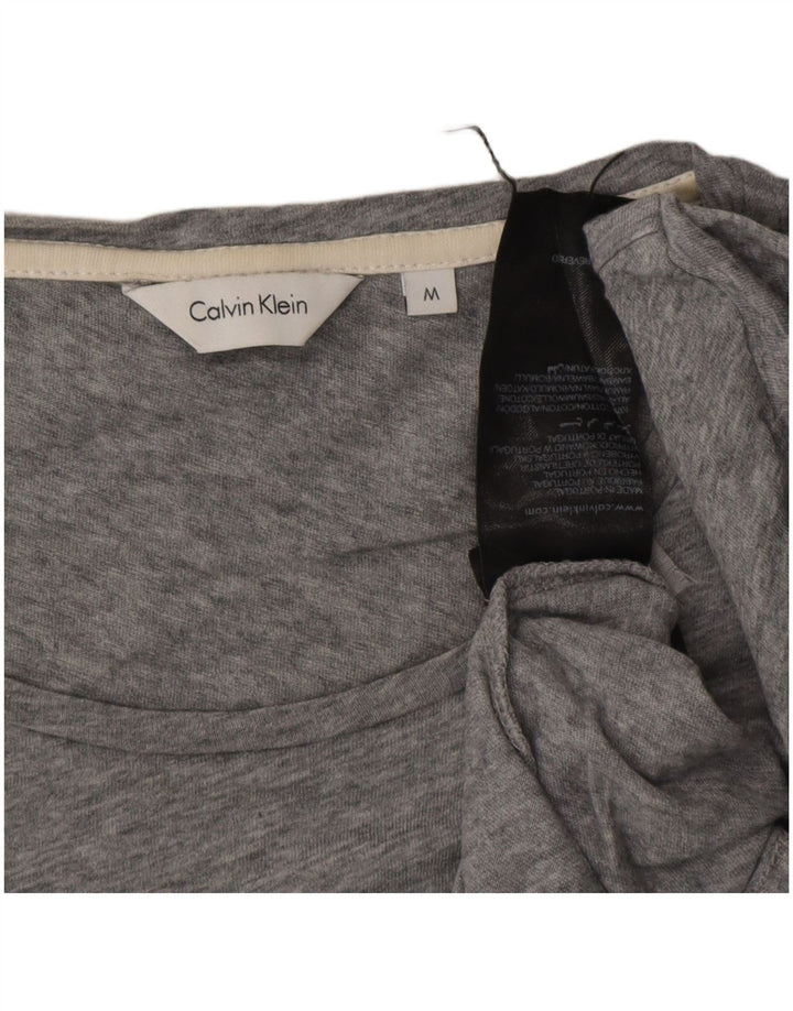 CALVIN KLEIN Mens Graphic T-Shirt Top Medium Grey Flecked Cotton