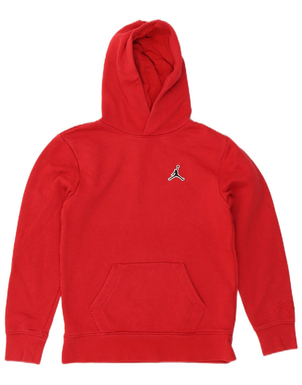 Jordan Boys Hoodie Jumper 12-13 Years Large Red Cotton