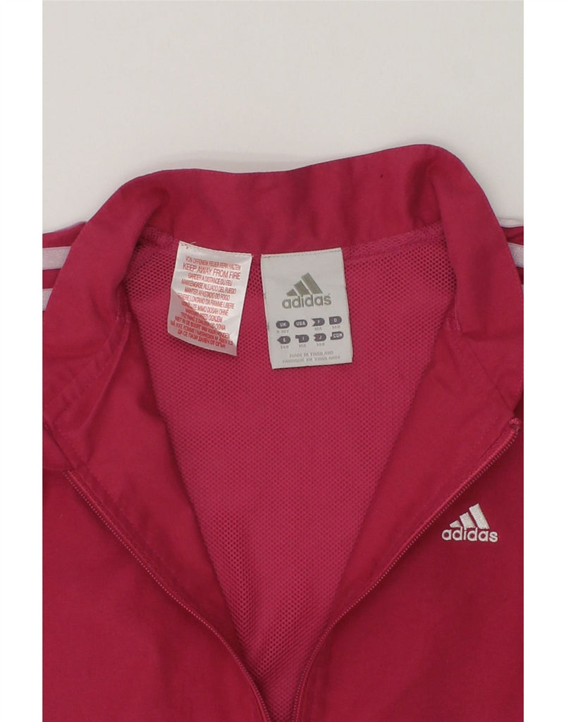 ADIDAS Girls Tracksuit Top Jacket 9-10 Years Pink Polyester | Vintage Adidas | Thrift | Second-Hand Adidas | Used Clothing | Messina Hembry 