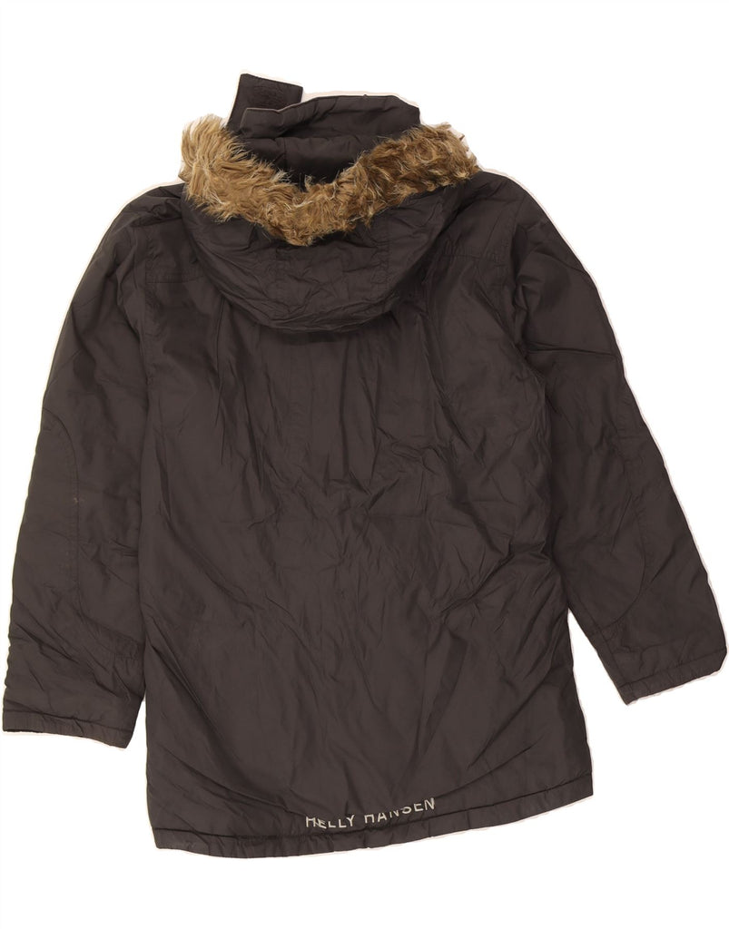 HELLY HANSEN Boys Hooded Windbreaker Coat 11-12 Years Black Nylon Vintage Helly Hansen and Second-Hand Helly Hansen from Messina Hembry 