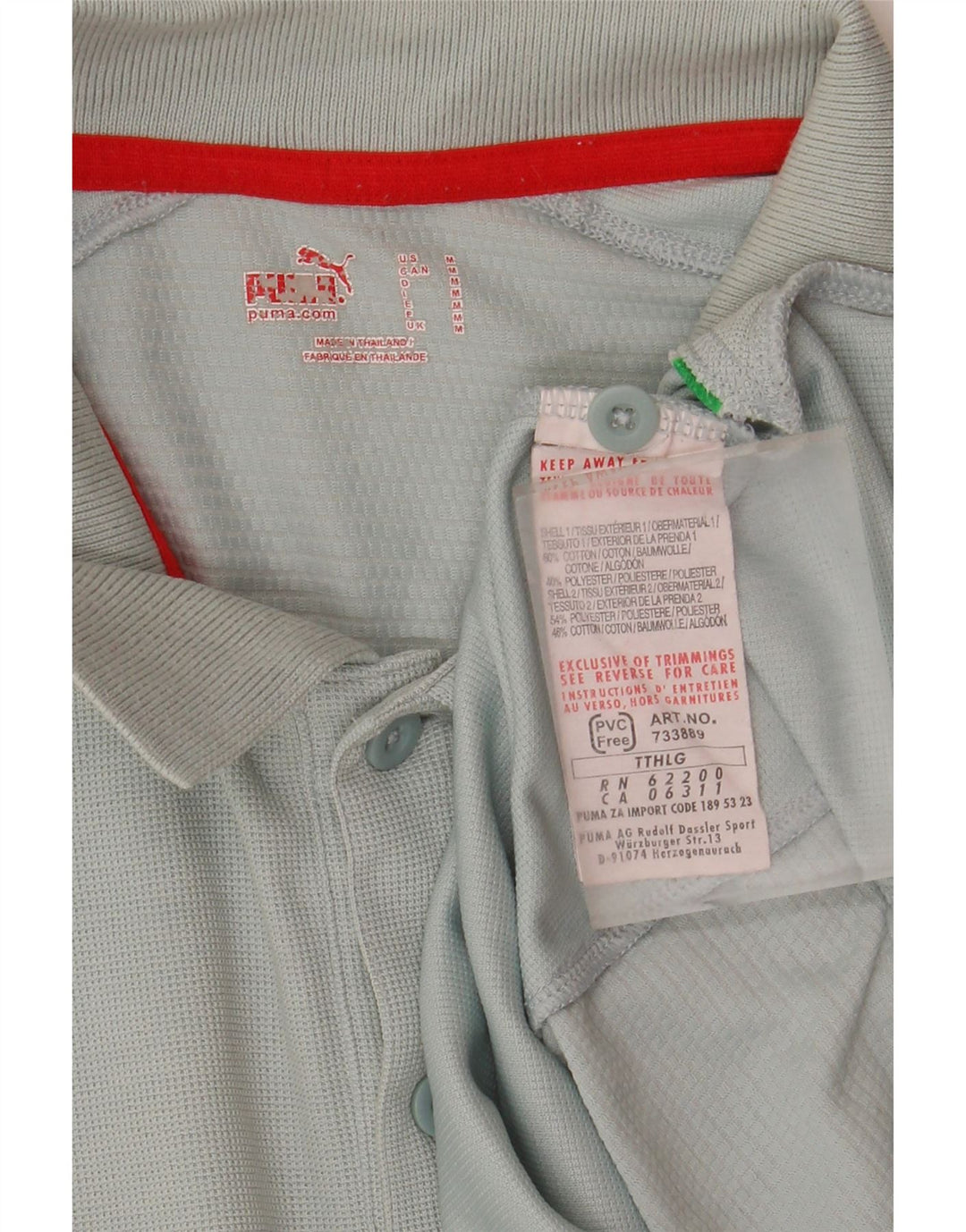 Puma Mens Italia Graphic Polo Shirt Medium Blue Cotton