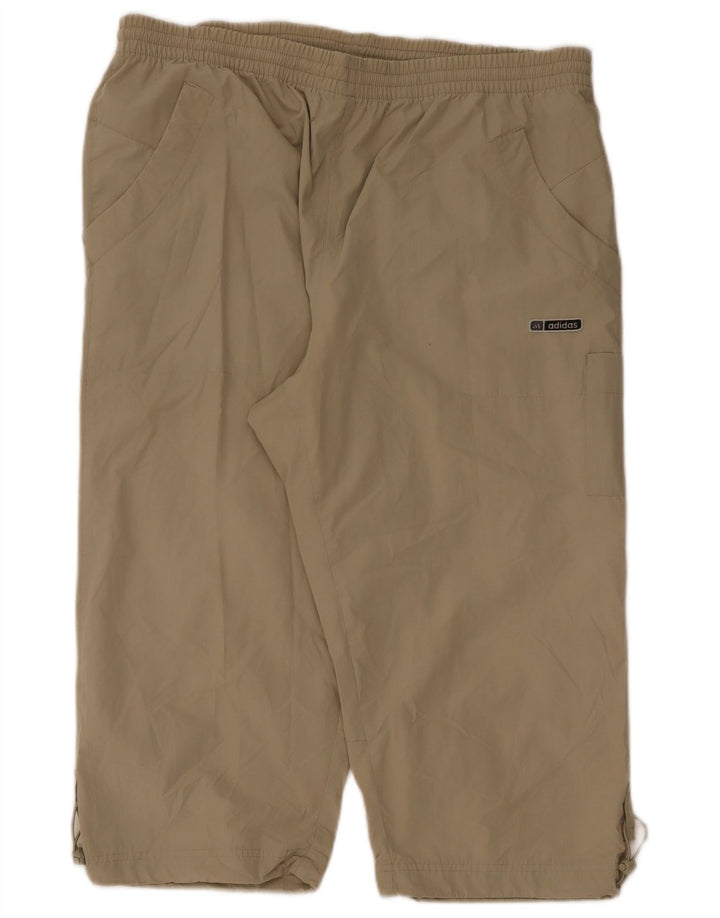 Adidas Mens Capri Tracksuit Trousers XL Beige Polyester