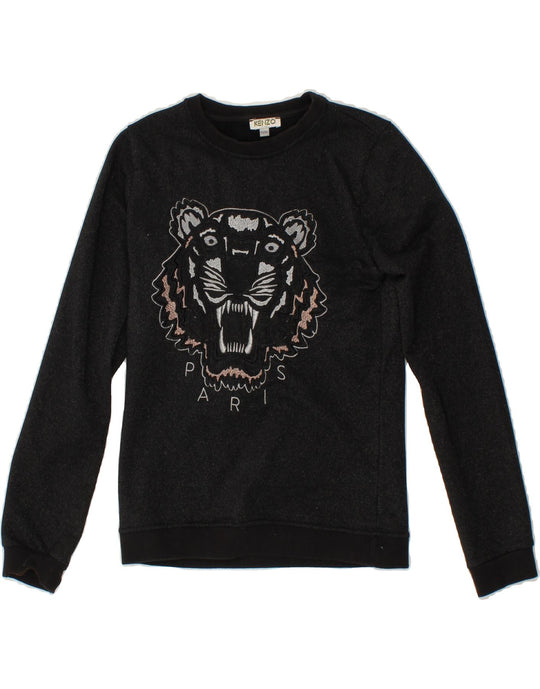 KENZO Felpa con cappuccio grafica per bambine 11-12 anni Nero