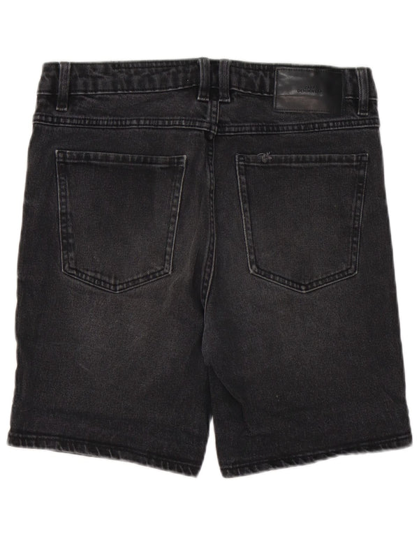 Zara Mens Denim Shorts EU 38 Small W30  Black