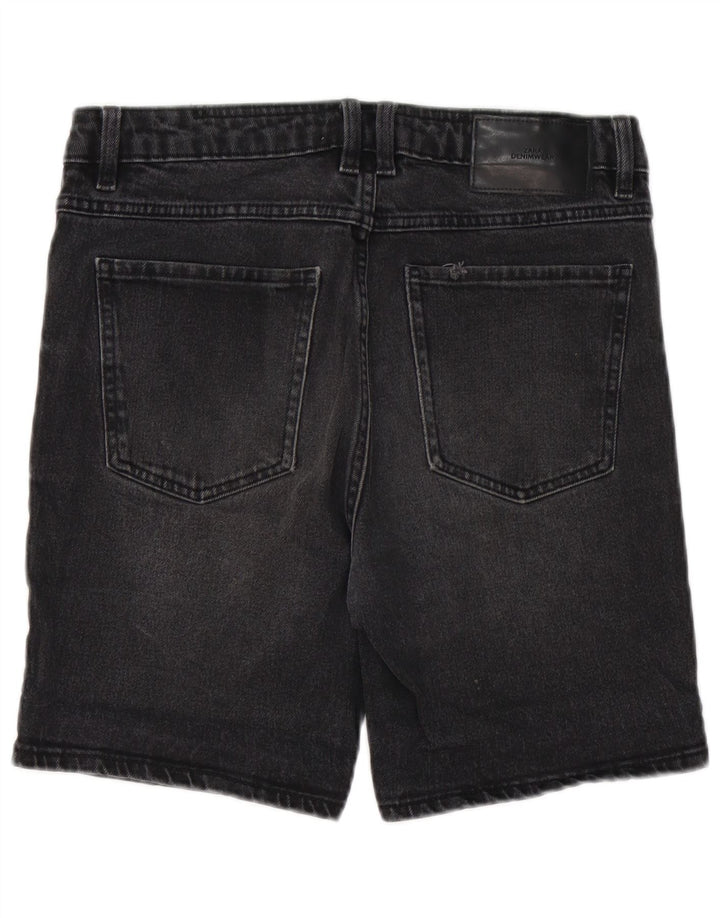 Zara Mens Denim Shorts EU 38 Small W30  Black