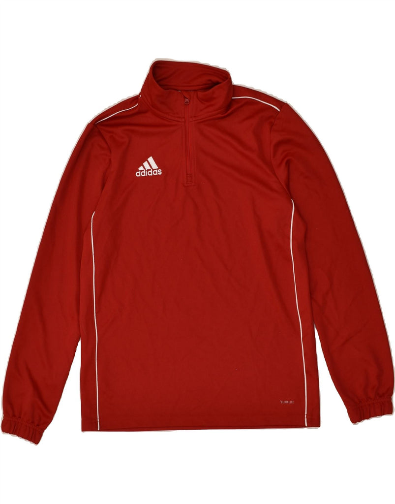 ADIDAS Boys Climalite Pullover Tracksuit Top 13-14 Years Red Polyester | Vintage Adidas | Thrift | Second-Hand Adidas | Used Clothing | Messina Hembry 