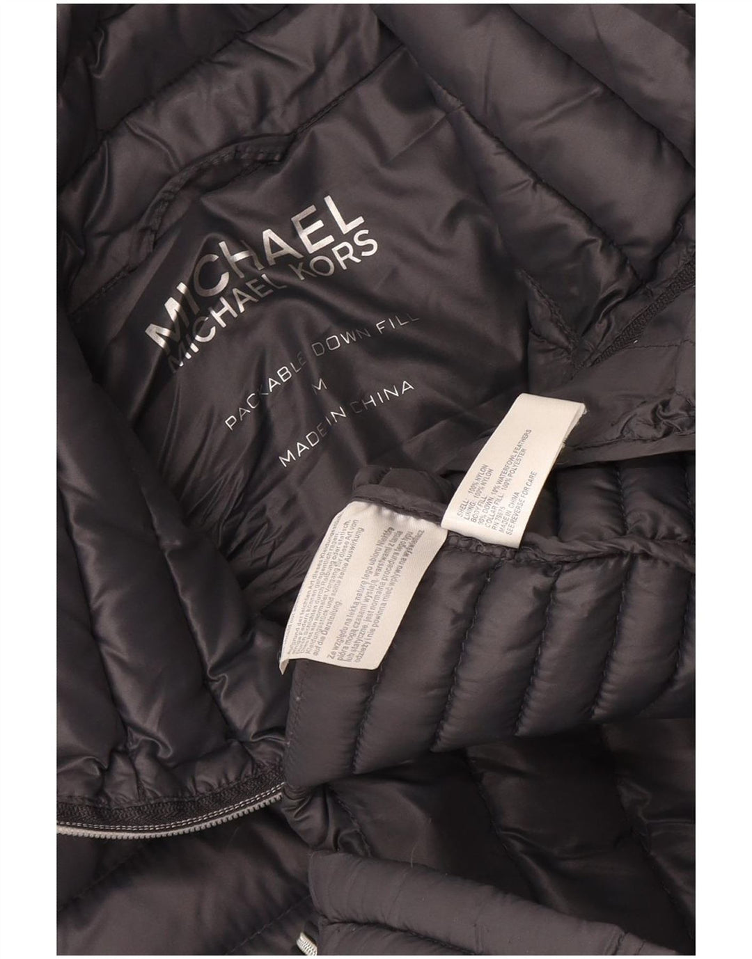 Michael Kors Womens Padded Jacket UK 14 Medium Grey Nylon