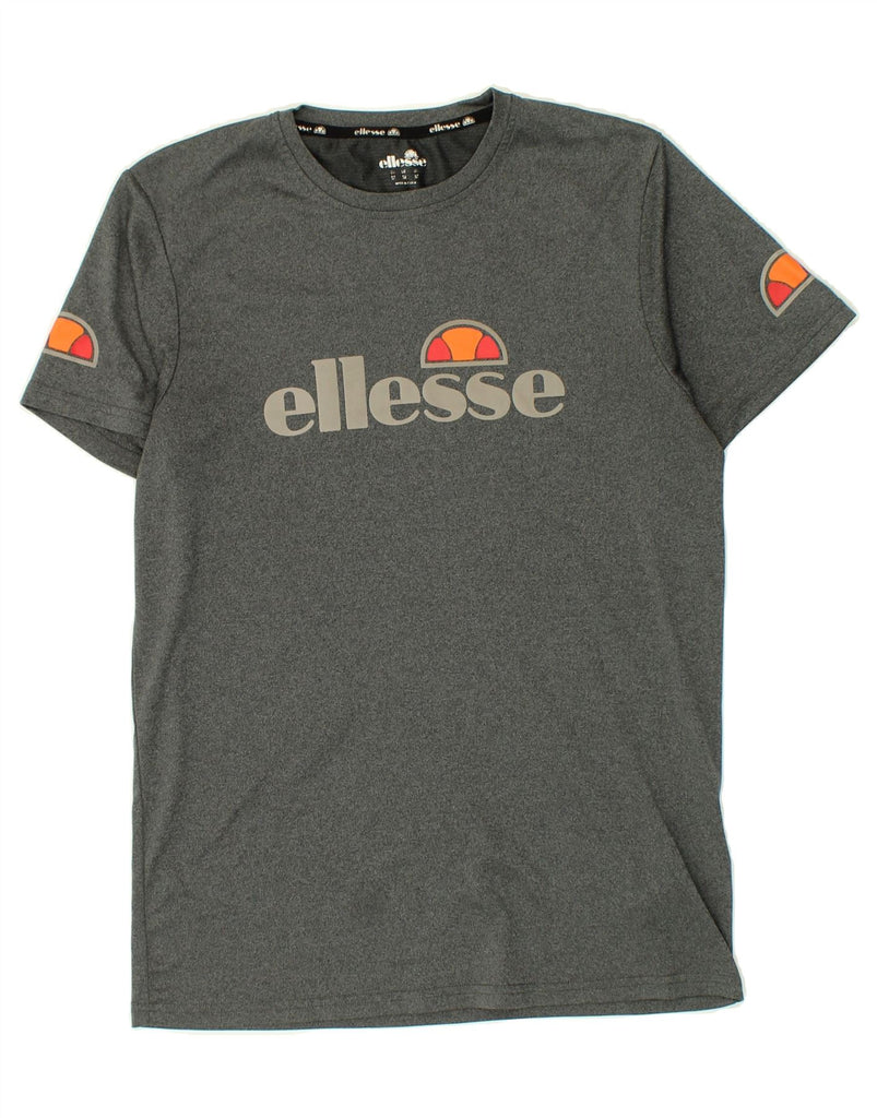 ELLESSE Mens Graphic T-Shirt Top Medium Grey Flecked Polyester | Vintage Ellesse | Thrift | Second-Hand Ellesse | Used Clothing | Messina Hembry 