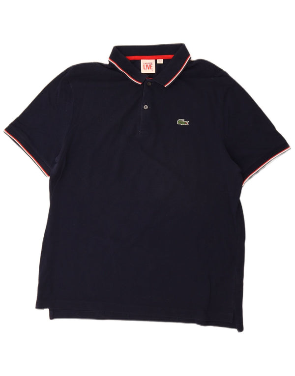Lacoste Mens Polo Shirt Size 7 2XL Navy Blue Cotton