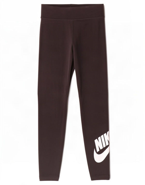 Nike Womens Graphic Leggings UK 8 Small Black Polyester