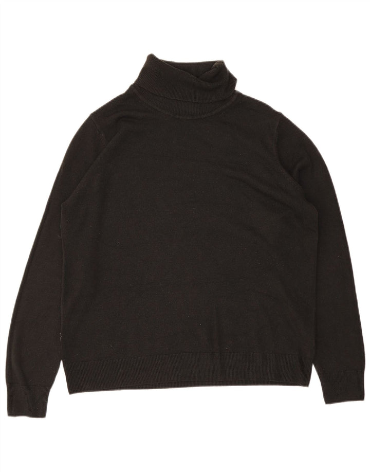 Marks & Spencer Womens Roll Neck Jumper Sweater UK 16 Large Black