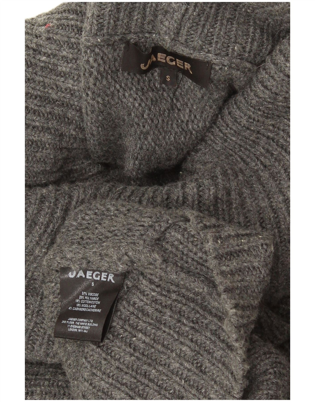 Jaeger Womens Roll Neck Oversized Roll Neck Jumper Sweater UK 10 Small Grey