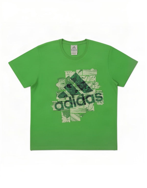 Adidas Mens Graphic T-Shirt Top Large Green Cotton