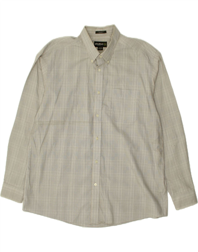 EDDIE BAUER Mens Relaxed Fit Shirt XL Grey Check Cotton | Vintage Eddie Bauer | Thrift | Second-Hand Eddie Bauer | Used Clothing | Messina Hembry 