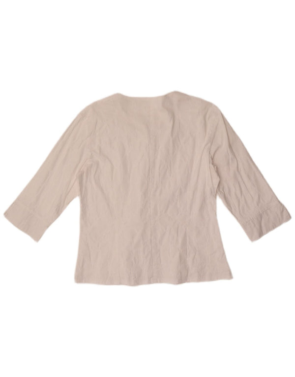 Vintage Womens Long Sleeve Shirt Blouse UK 14 Medium White