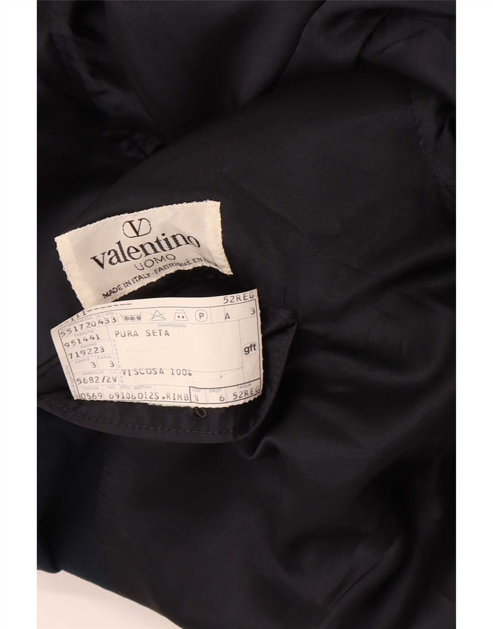 Valentino Mens Double Breasted Blazer Jacket IT 52 XL Navy Blue