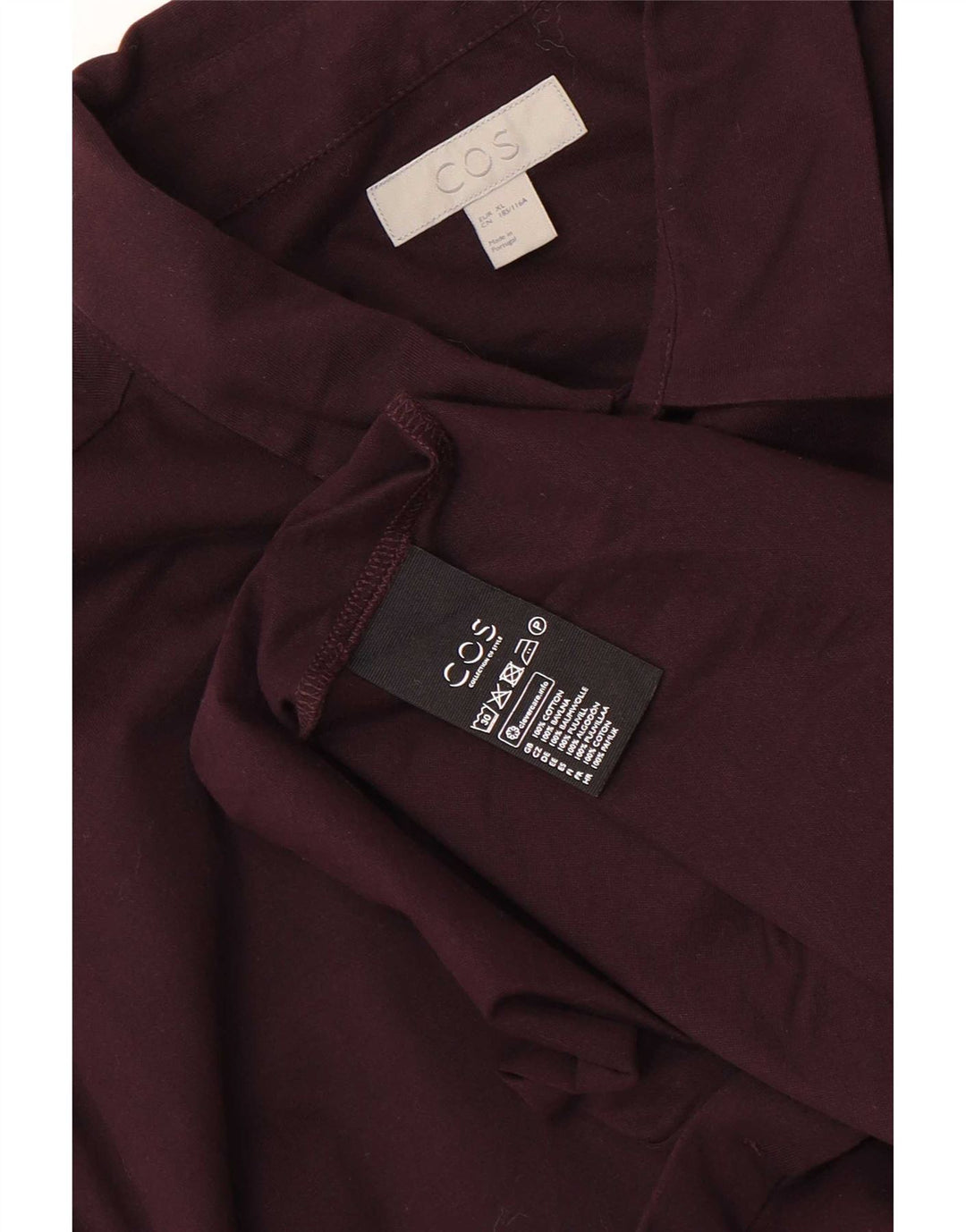 Cos Mens Shirt XL Burgundy Cotton