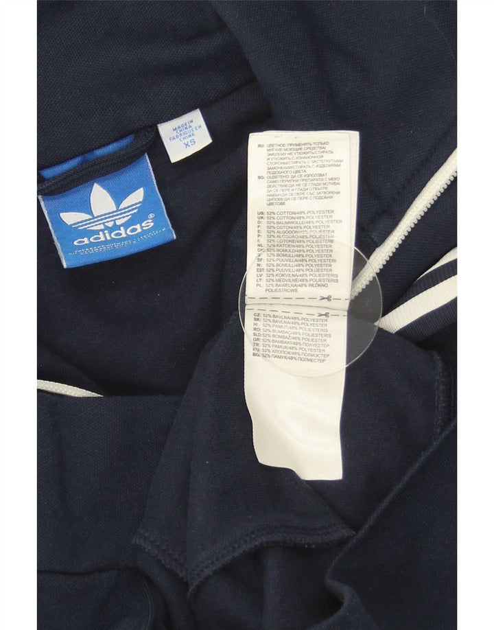 Adidas Mens Tracksuit Top Jacket XS Navy Blue Cotton