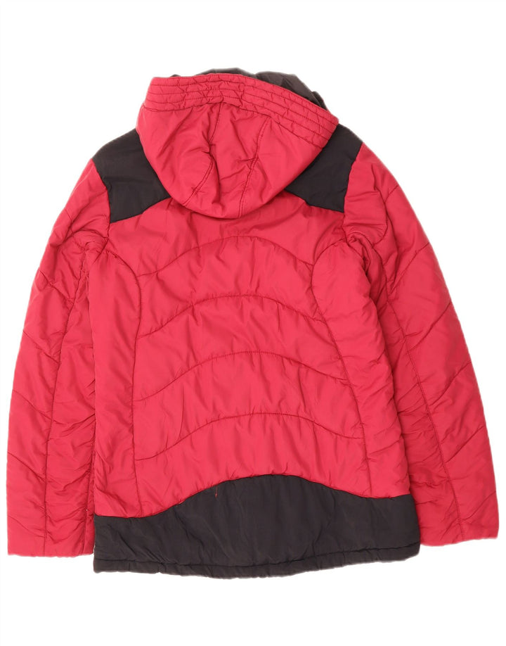 JACK WOLFSKIN Womens Hooded Padded Jacket UK 10 Small  Pink Colourblock