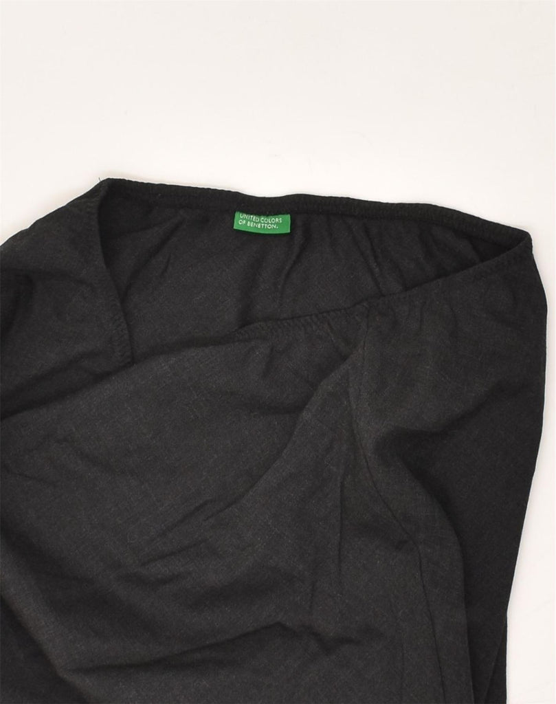 BENETTON Womens A-Line Skirt IT 44 Medium W30 Black Wool | Vintage Benetton | Thrift | Second-Hand Benetton | Used Clothing | Messina Hembry 