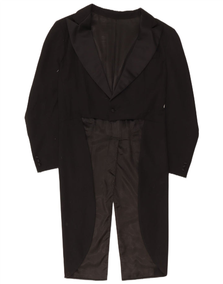 Vintage Mens 1 Button Tailcoat Blazer Jacket UK 36 Small Black