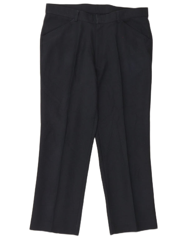 Farah Mens Straight Casual Trousers W38 L29 Black Polyester