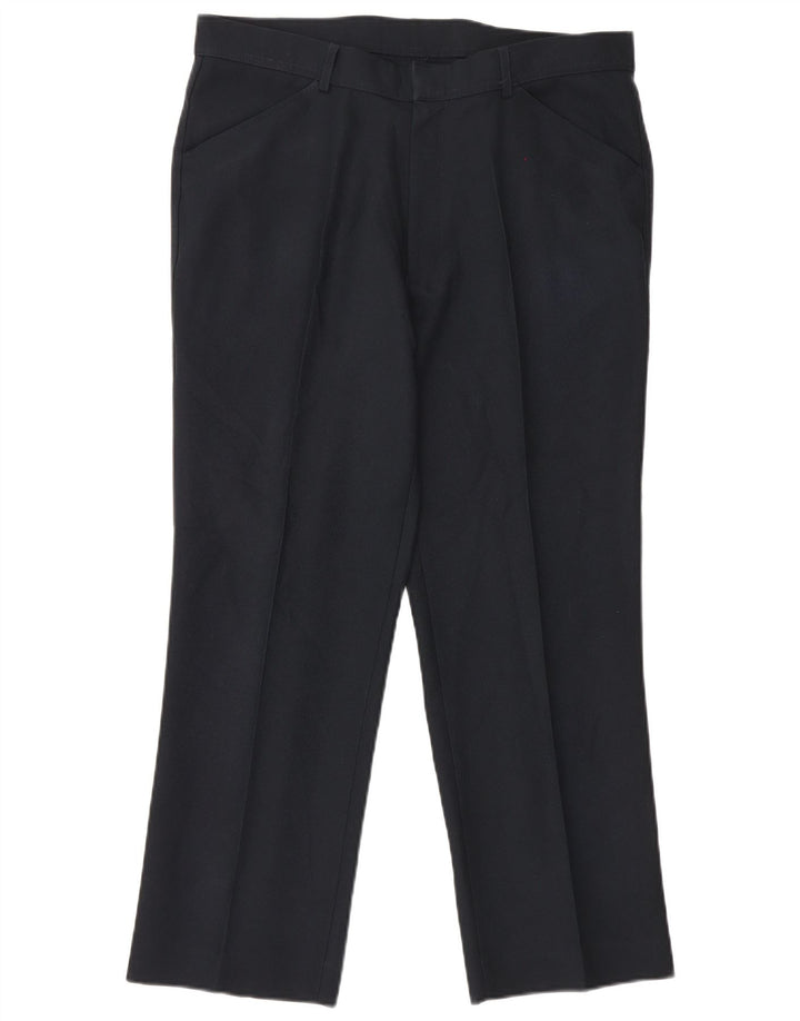 Farah Mens Straight Casual Trousers W38 L29 Black Polyester