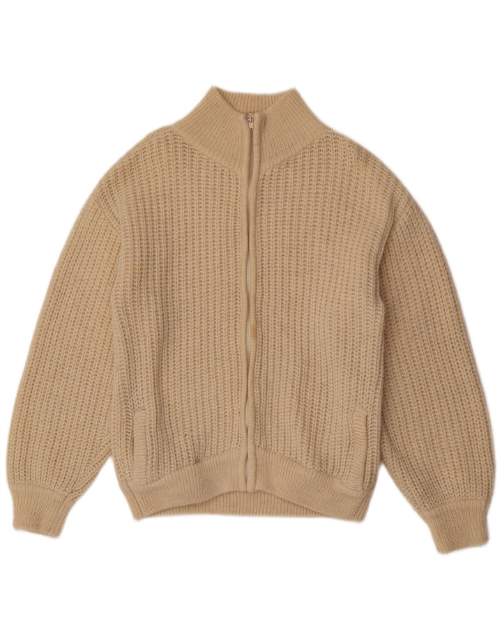 Vintage Mens Cardigan Sweater UK 38 Medium Beige