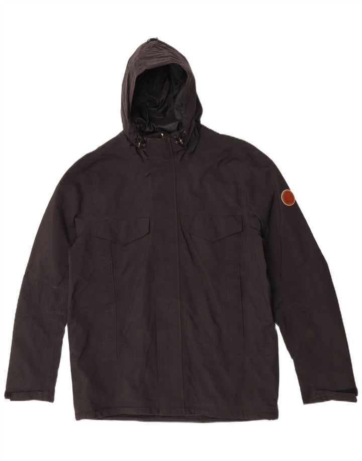 Timberland Mens Hooded Windbreaker Jacket UK 38 Medium Black Nylon