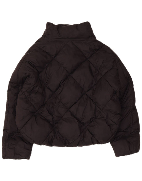 Zara Womens Crop Oversized Padded Jacket UK 14 Medium Black Polyester