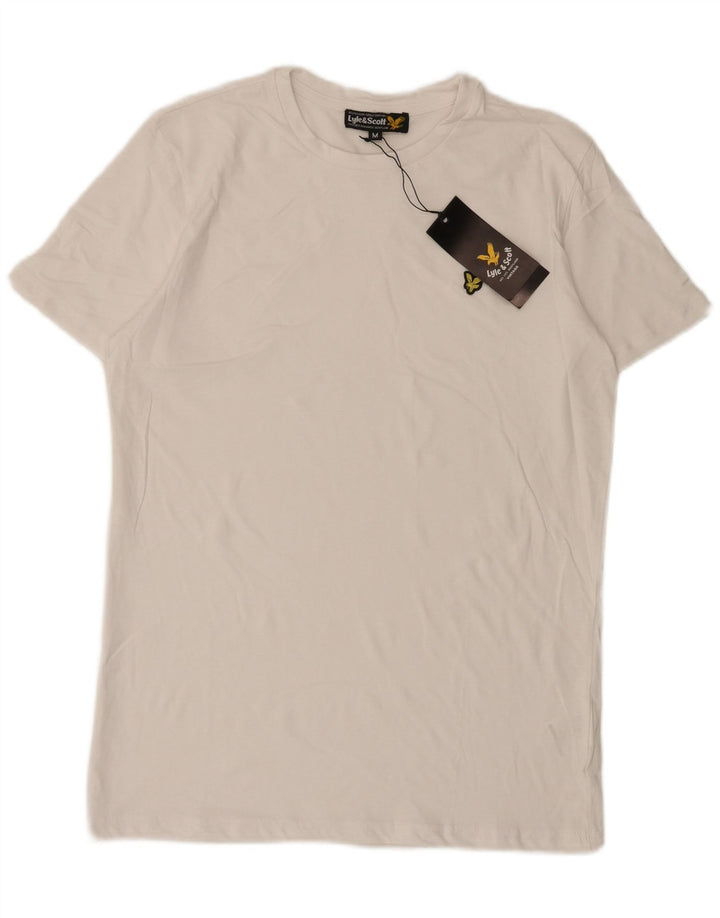 Lyle & Scott Mens T-Shirt Top Medium White Cotton