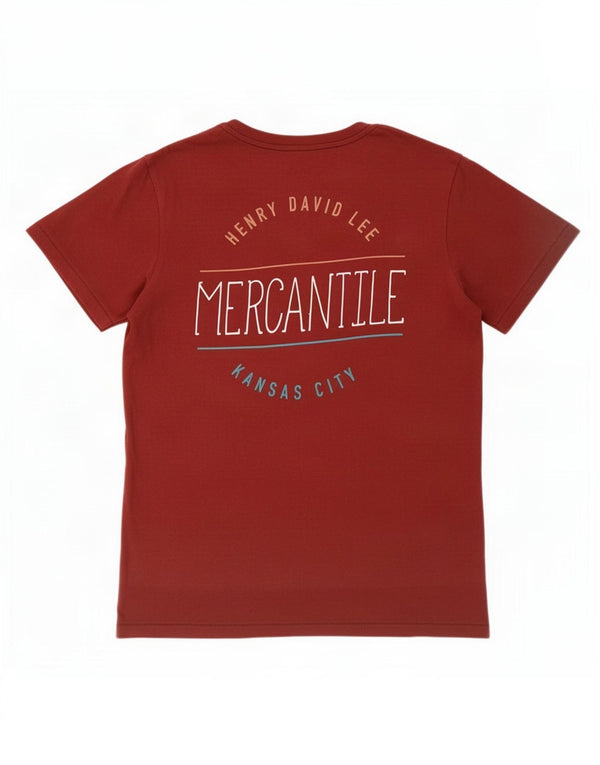 Lee Mens Mercantile Regular Fit Graphic T-Shirt Top Small Red Cotton