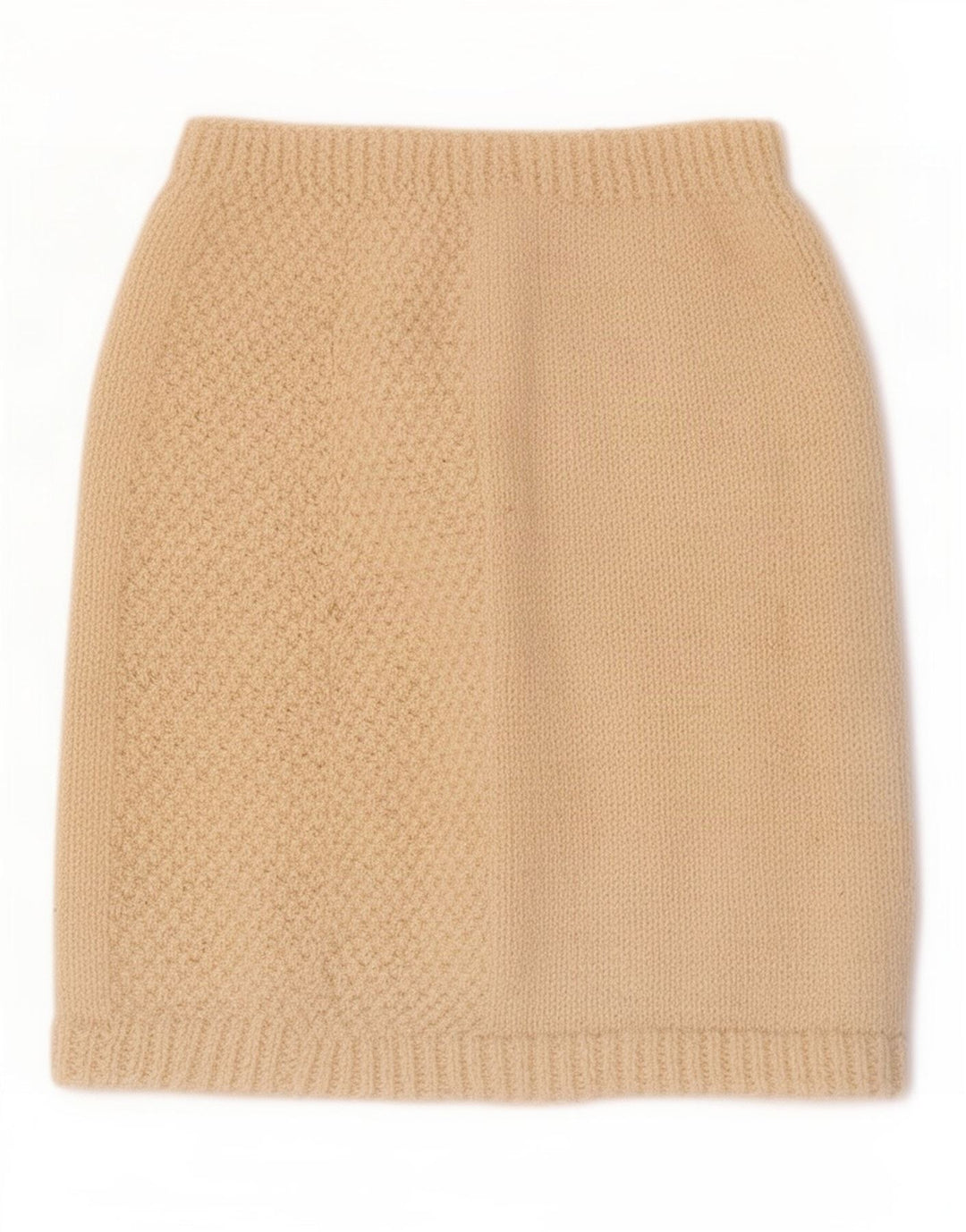 Vintage Womens Knit Mini Skirt W26 Small Beige