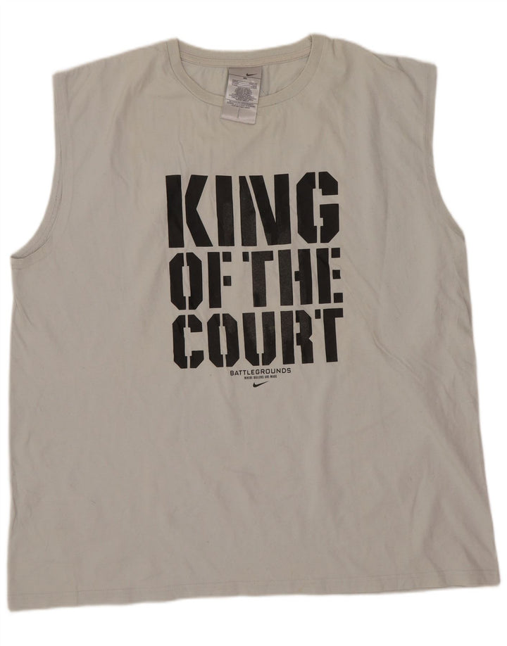 Nike Mens Graphic Vest Top XL White Cotton Sports