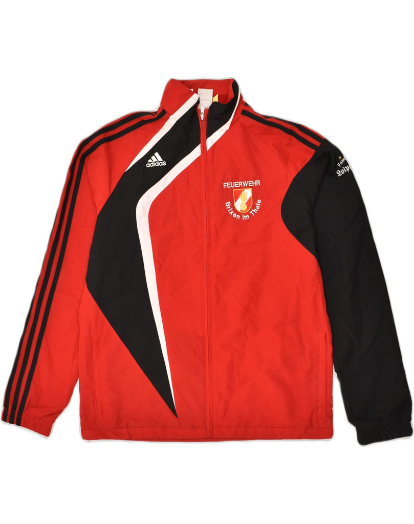 ADIDAS Boys Tracksuit Top Jacket 15-16 Years Red Colourblock Polyester | Vintage Adidas | Thrift | Second-Hand Adidas | Used Clothing | Messina Hembry 