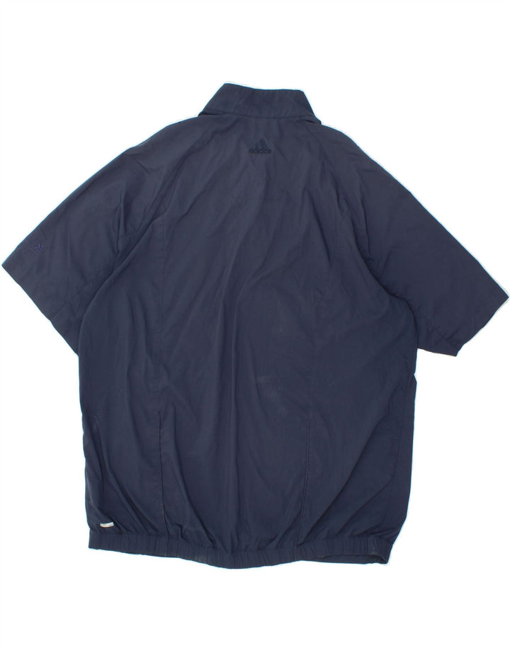 ADIDAS Mens Clima Proof Short Sleeve Pullover Tracksuit Top XL Navy Blue Vintage Adidas and Second-Hand Adidas from Messina Hembry 